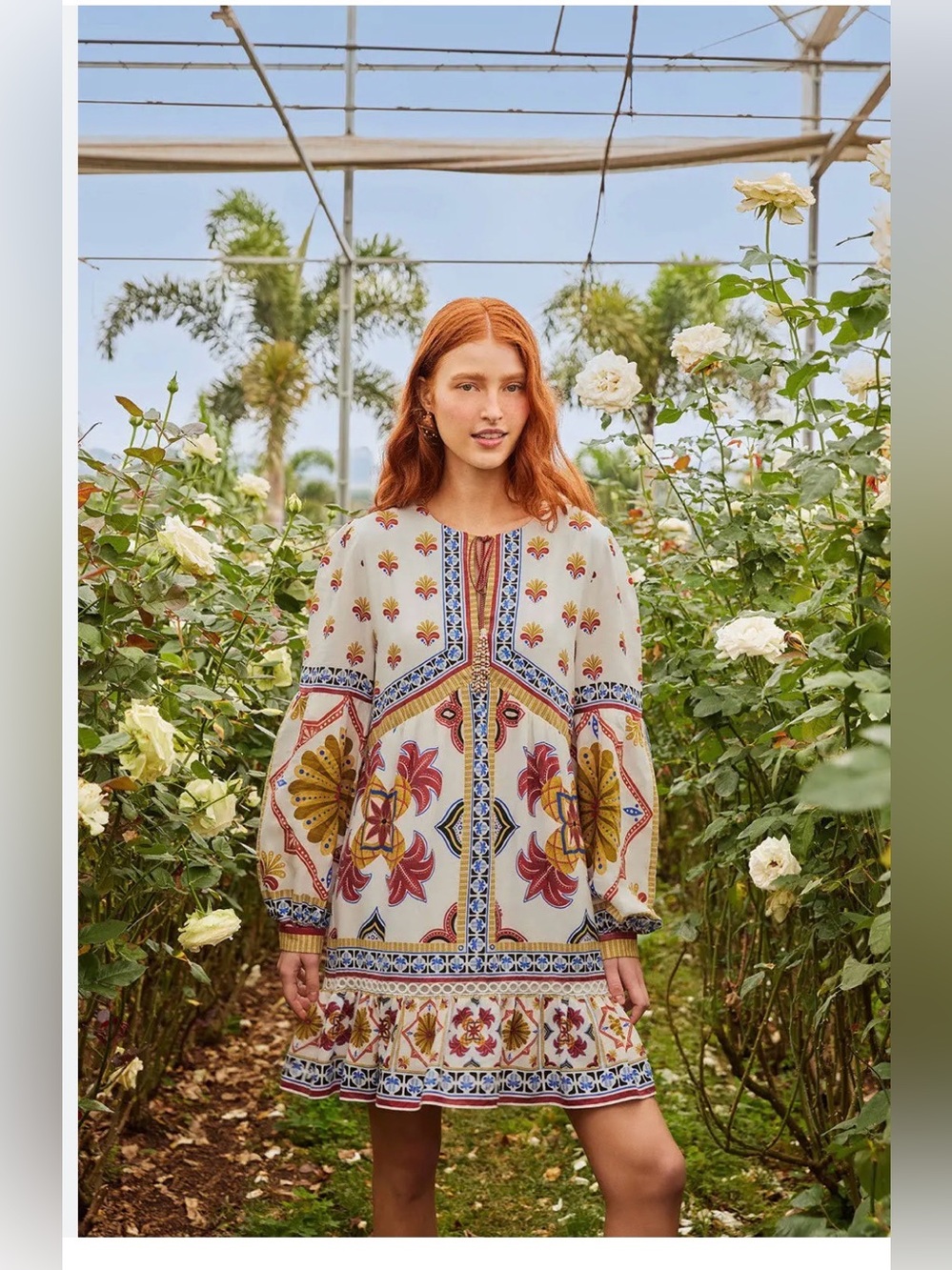 NEW Farm Rio Off-White Marys Tiles Mini Dress (size XL)